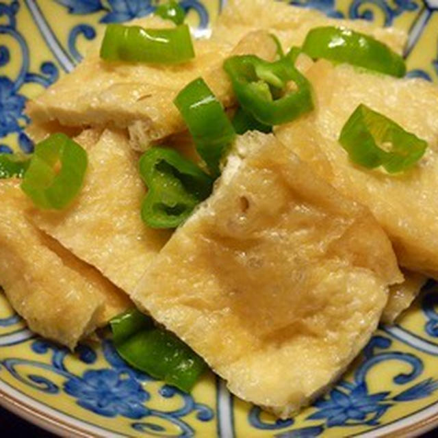 油揚げとししとうの塩蒸し☆レンジで2分