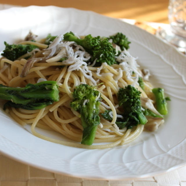 菜の花としらすのスパゲッティ♪