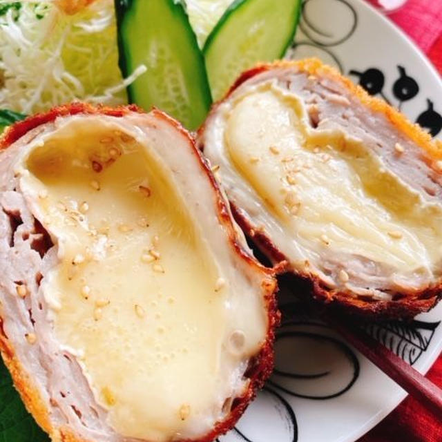 肉巻きカマンベールチーズフライ【ミルフィーユカツ】(動画レシピ)/Camembert's Cheese Wrapped with Sliced Meat Cutlet.