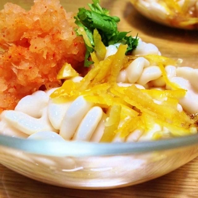 沢山のなんちゃってもみじおろしで白子ポン酢♪