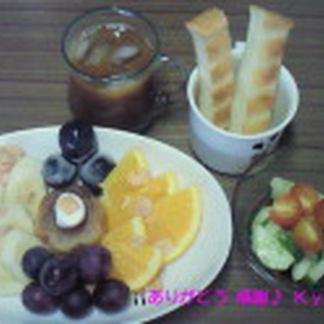 Good－morning Kyonのひんやりプリンアラモード＆野菜サラダ～編じゃよ♪