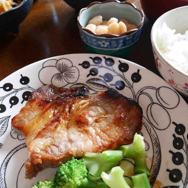 ポークステーキ、だし醤油＆生姜味