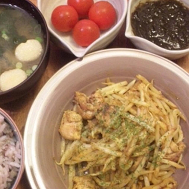[ごはんとおかず]鶏ともやしのカレー炒めとか