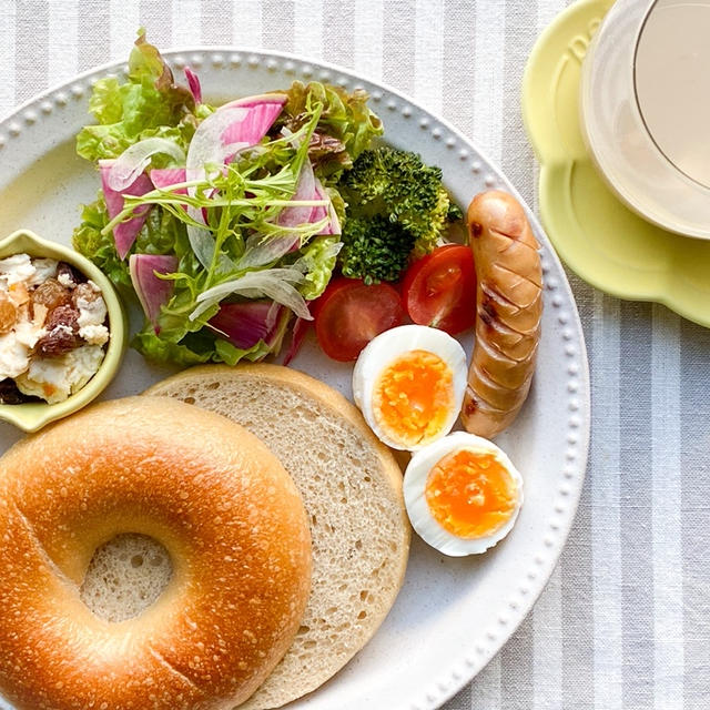 ＊中村食糧のベーグル＋健康道場で朝ごパン＊