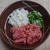 マグロのたたきと長芋とオクラの小鉢