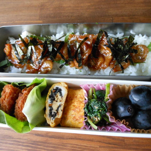 豚丼弁当☆ひじきの卵焼き