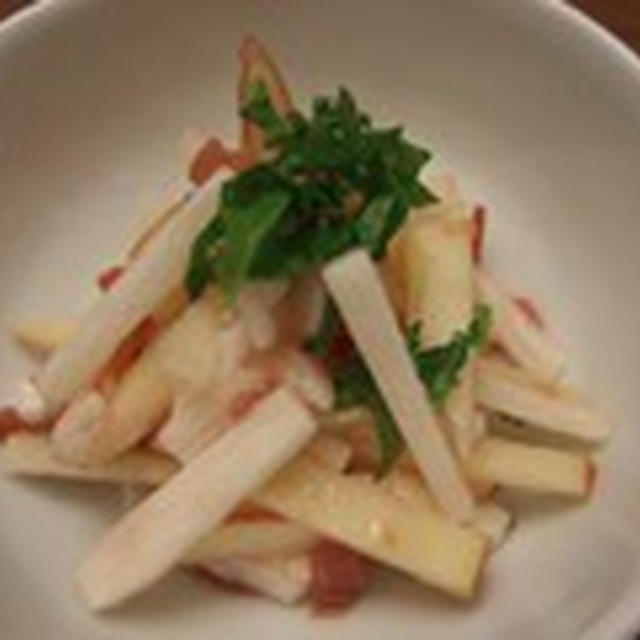  意外な美味しさ和えもの2種！　長いもとリンゴの梅和え　と　鮭とアボカドの和えもの
