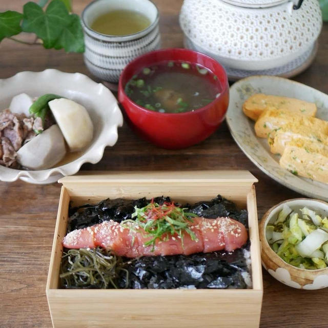 めんたい重の昼ごはん
