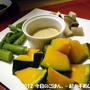 蒸し野菜をバルサミコマヨソースで♪　レンジでチンで(^_-)-☆