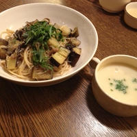茄子とジャコの梅ドレパスタ☆
