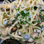 Pasta with Mussels and Blue Cheese Cream Sauceムール貝のパスタとブルーチーズクリームソース