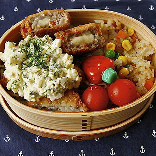 ■　チーズメンチ＆自家製タルタルソース弁当　■　