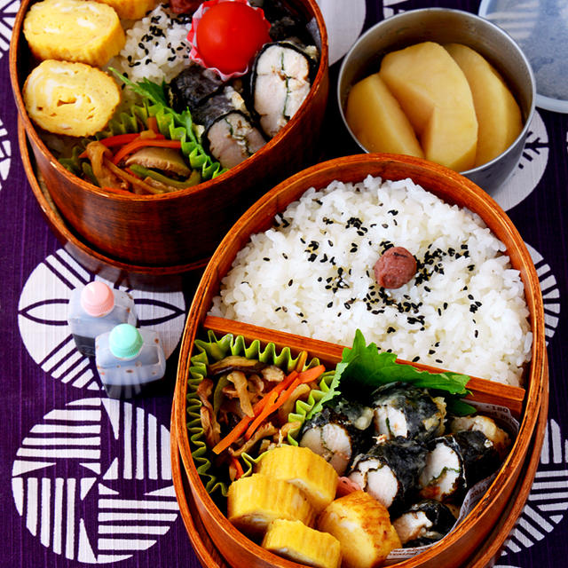 【今日のおべんと】ささみの海苔巻き揚げ焼きのお弁当