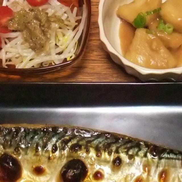 焼き塩サバと里芋の煮っころがし