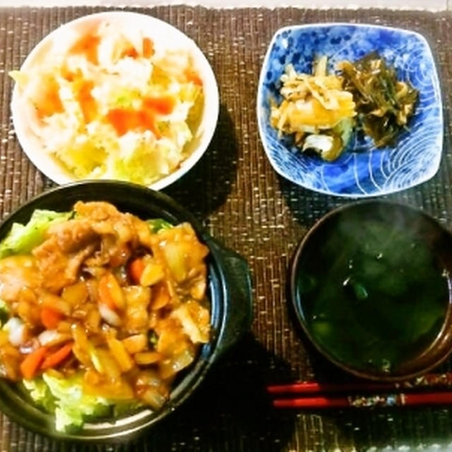 照り豚丼。