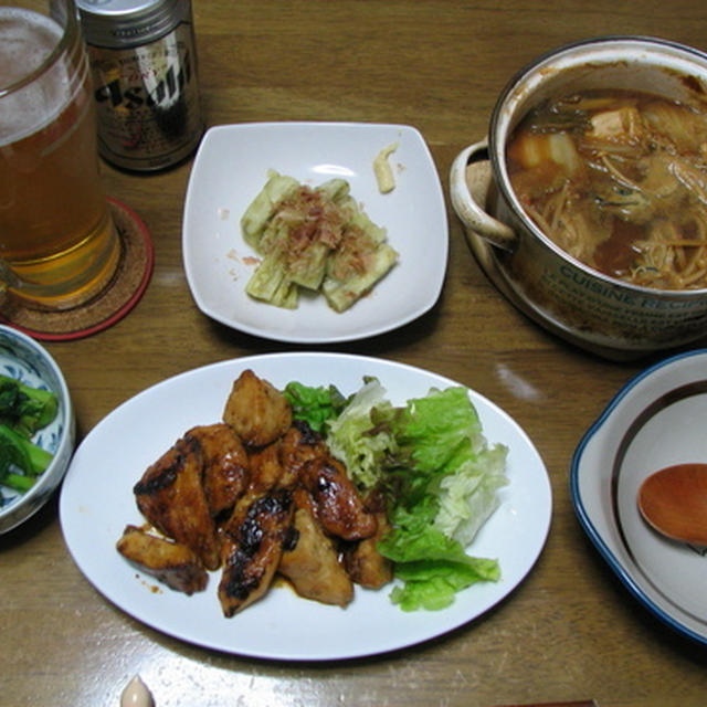 夜ご飯(20140204)鶏肉の甘酢炒めの献立