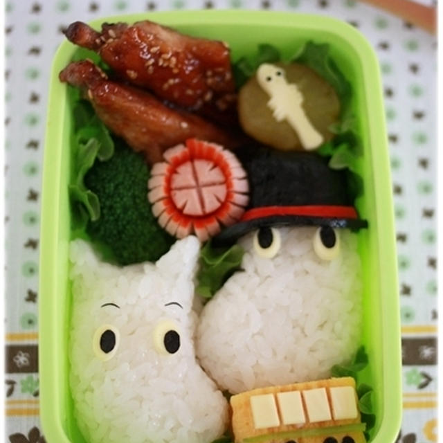 ムーミンとムーミンパパとムーミン電車のお弁当♪