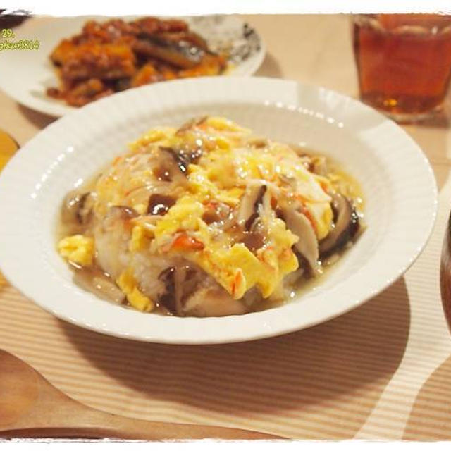 いつかの晩ご飯♪～天津飯 ・茄子麻婆 ・きゅうりコリアンサラダ ・お豆腐とわかめのお吸い物～
