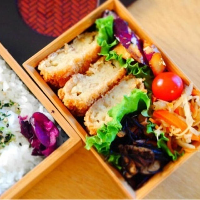 うちの大根切り干し煮＊週末の旦那くん弁当