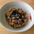 蕨料理が続く ～ 海苔とごま塩だれの玄米混ぜご飯
