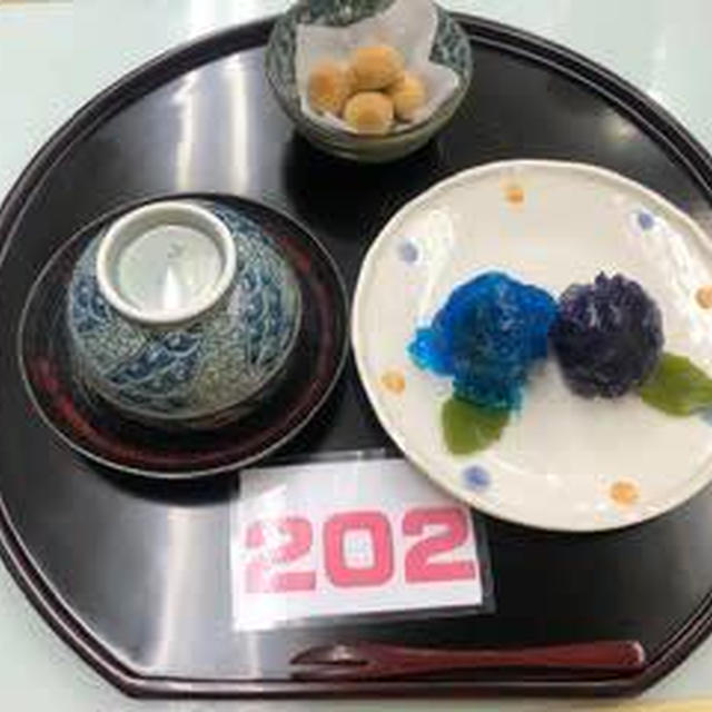 アジサイ饅頭作りました。