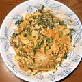キムチと豆腐の卵炒め＆味噌仕立てぶり大根