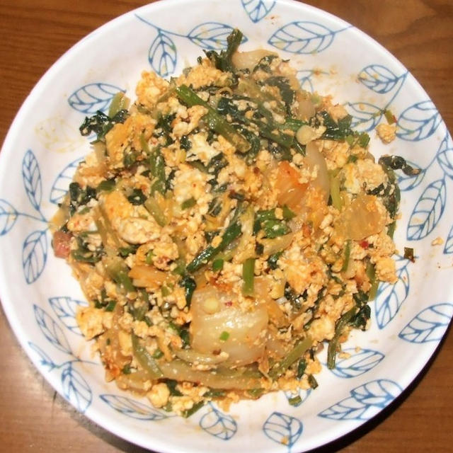 キムチと豆腐の卵炒め＆味噌仕立てぶり大根
