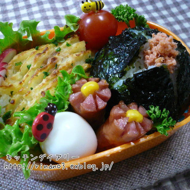 グラタンのマッシュポテト焼き弁当♪