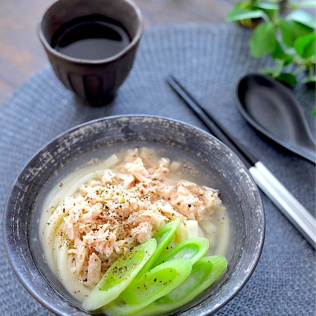 缶詰めで簡単！鶏塩うどん