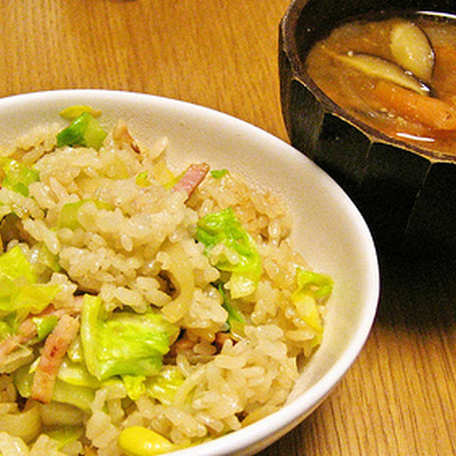 春キャベツごはん