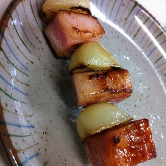 ニンニク＆ベーコン串焼き～肴♡