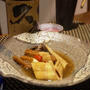 四方竹とさつまあげのピリ辛煮、いとより干物、むかごご飯