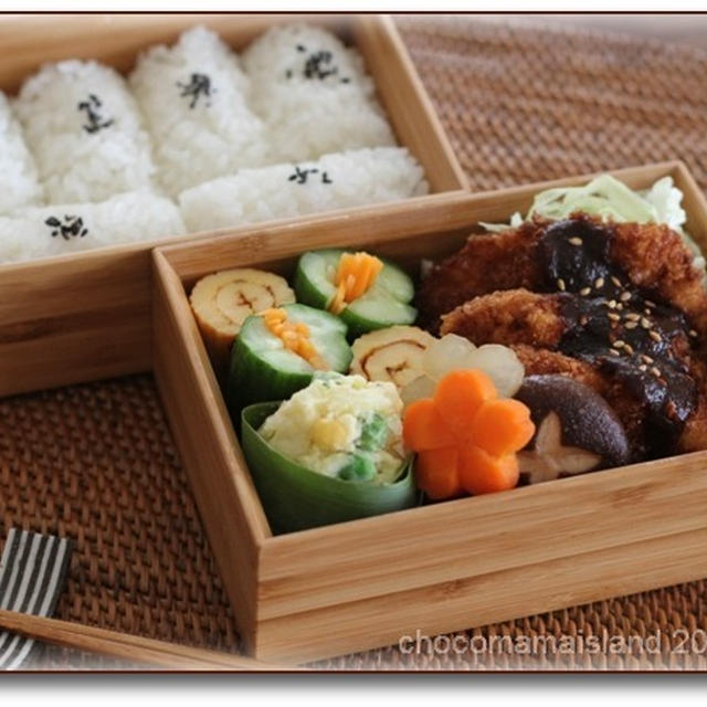 今日のお弁当（味噌カツ弁当）