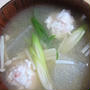 「かにかま団子と冬瓜の味噌汁」