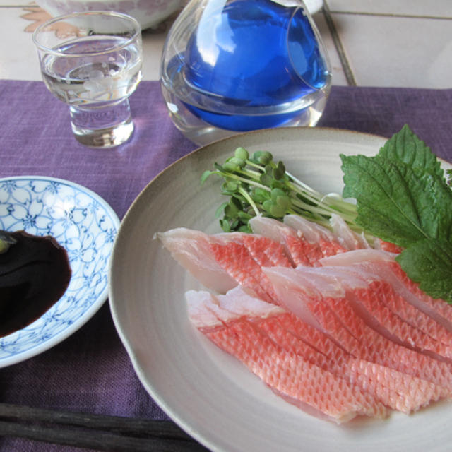 金目鯛の湯引き（湯霜）