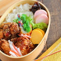 2022年弁当はじめ｜門松ちくわ＋唐揚げ
