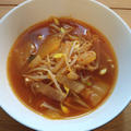 キムチともやしのスープ～「賢い山村生活」の料理です♪
