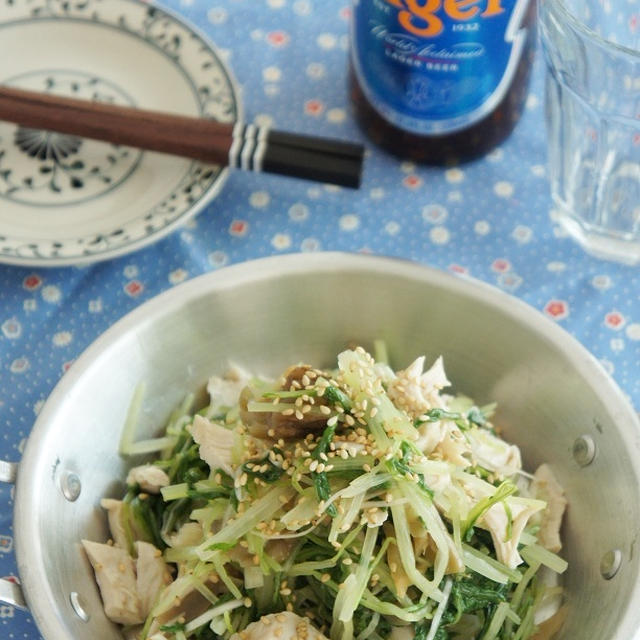 お酒が進む！水菜とザーサイの和え物