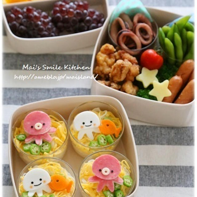 【くらげとタコのカップそうめん♪のお弁当】