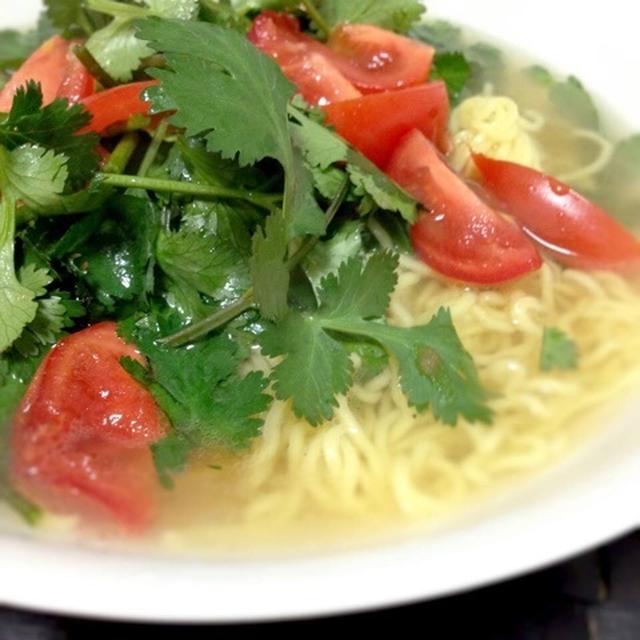 香菜のラーメン