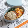 パステルカラーが可愛い！倉敷意匠の琺瑯弁当箱で作る「ハンバーグ弁当」