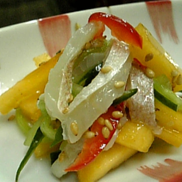 柿料理、柿と野菜と締め鯛