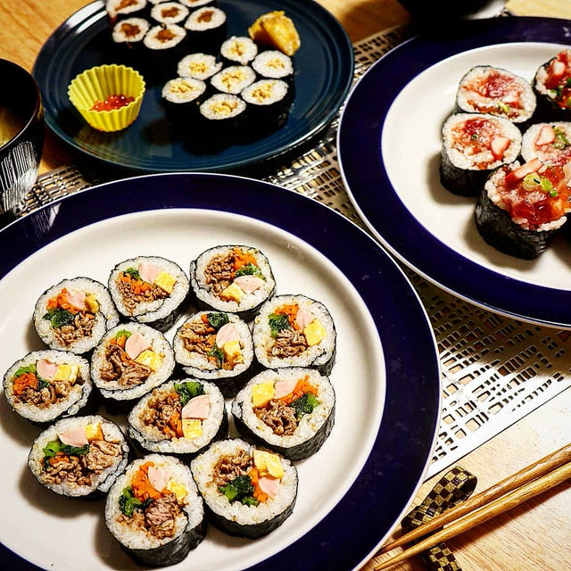 4歳娘と恵方巻き作り。