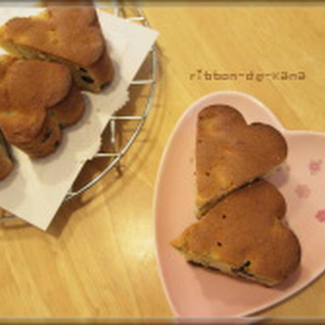 さつまいもと黒豆のハートケーキ★