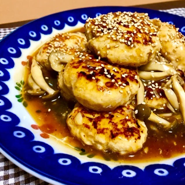 豆腐とえのきでヘルシー☆鶏つくねの照り焼きレシピ(*^^*)