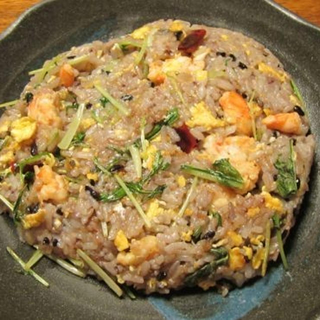 [レシピ] 水菜と小海老のチャーハン