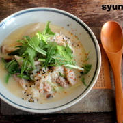 【簡単！カフェごはん】きのこと豚肉のおろし雑炊