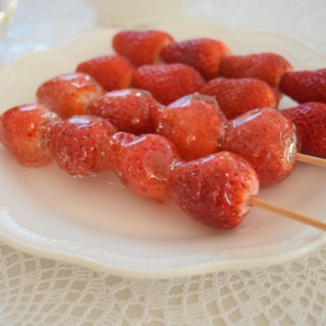 こつぶ苺でいちご飴♡辻口シェフのフルーツ飴レシピで。