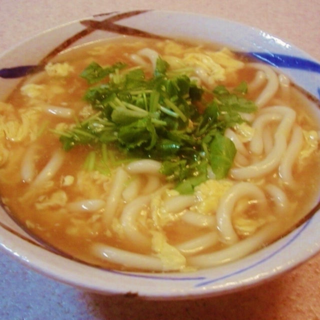 刻み生姜入り鶏卵うどん