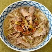 豚肉とネギとブナシメジのにゅうめん